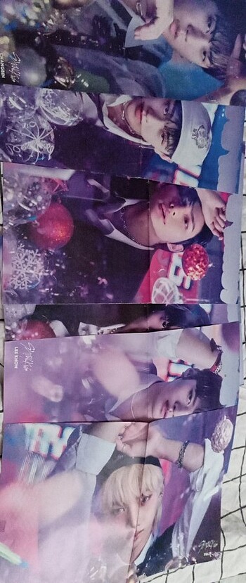  Beden Renk Bts ve stray kids posteri üç set 