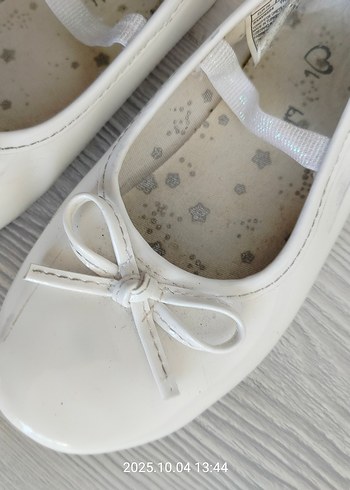 Kız Çocuk Beyaz Fiyonk Detaylı Babet - Görsel 6