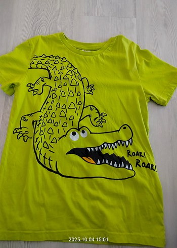 Yeşil Baskılı Rock Punk Erkek Çocuk Tişört
