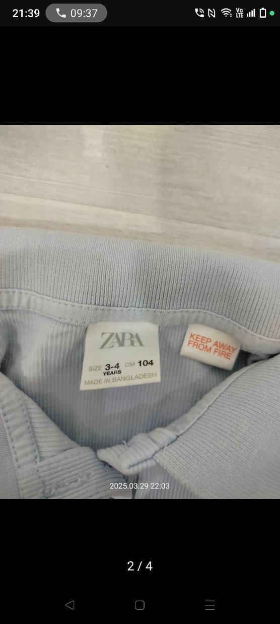 Mavi Çocuk Tişörtü Yakalı Düğmeli - Görsel 2