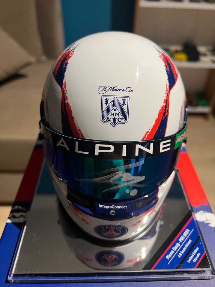 Pierre Gasly PSG 1/2 imzalı bell helmet - Görsel 3
