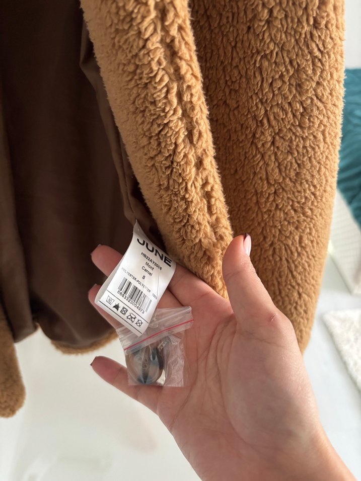 Kahverengi Uzun Peluş Kadın Kaban - Görsel 2