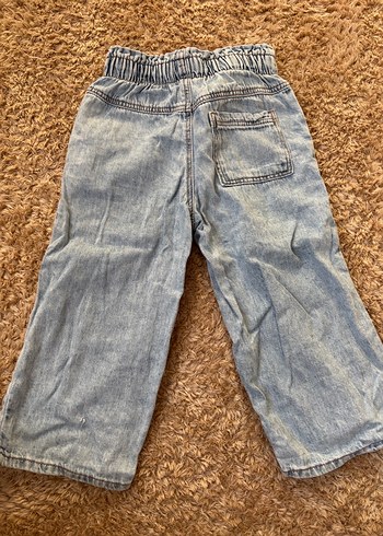 Zara Düğmeli Bol Kesim Kız Kot Pantolon - Görsel 2