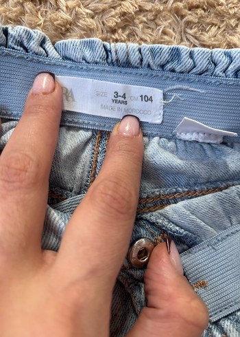 Zara Düğmeli Bol Kesim Kız Kot Pantolon - Görsel 3