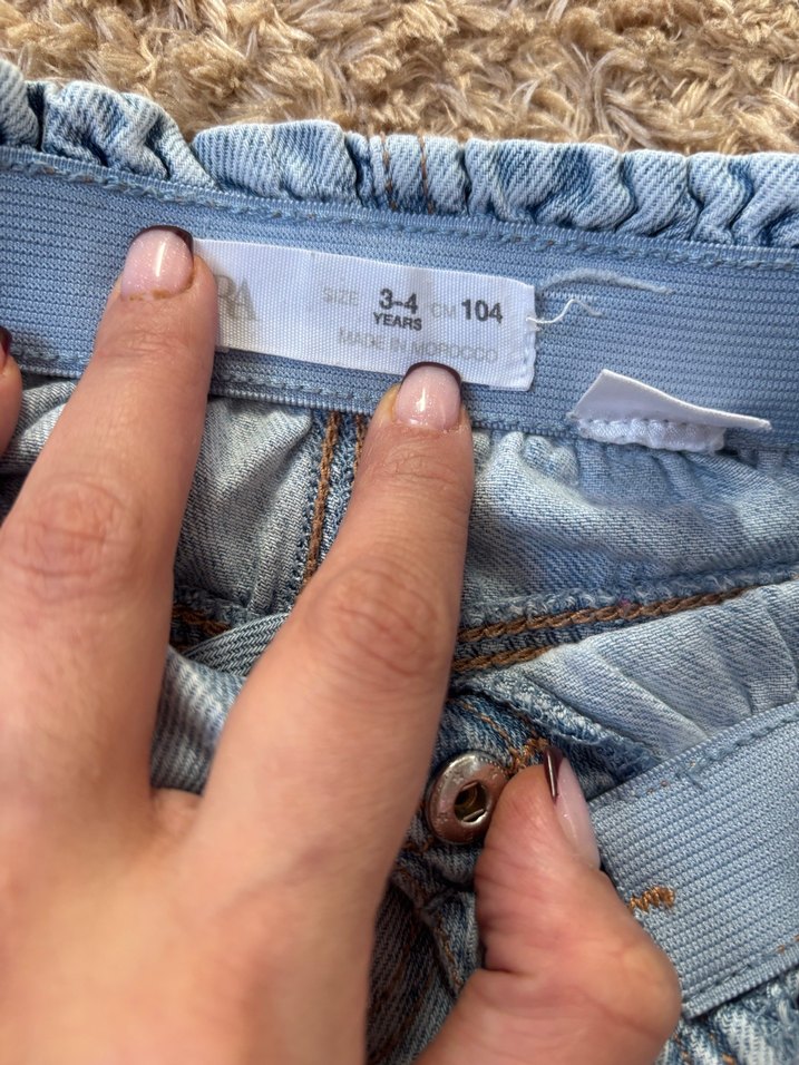 Zara Düğmeli Bol Kesim Kız Kot Pantolon - Görsel 3