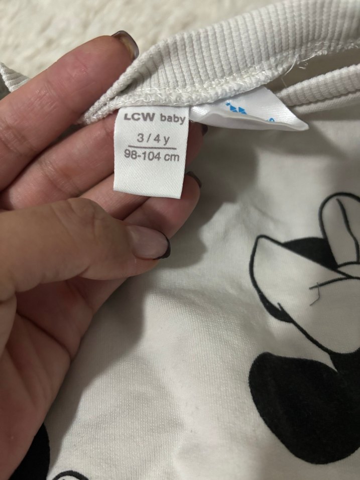 LCW baby minnie mouse baskılı bebek sweatshirt ve eşofman altı - Görsel 3