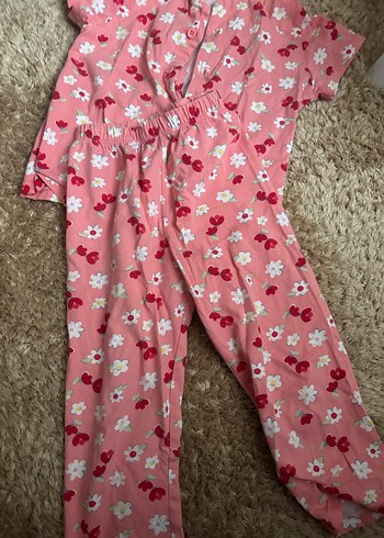 LCW Pembe Çiçek Desenli Uzun kız bebek Pijama Takımı - Görsel 3