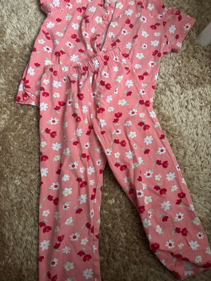 LCW Pembe Çiçek Desenli Uzun kız bebek Pijama Takımı - Görsel 3