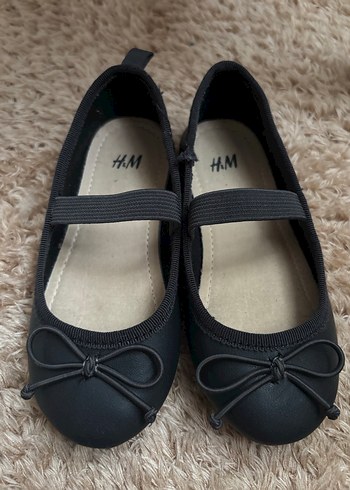H&M Kız Çocuk Siyah kurdeleli Babet Ayakkabı - Görsel 2