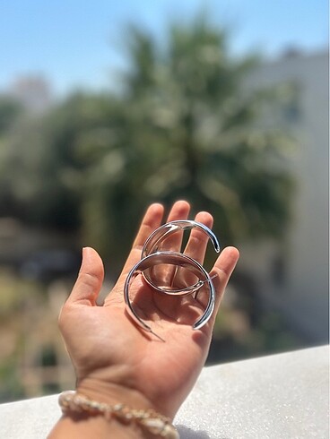 Gümüş aynalı halkalı küpe