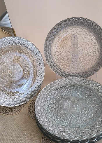 Gri Nakışlı pasta tabakları - Görsel 2