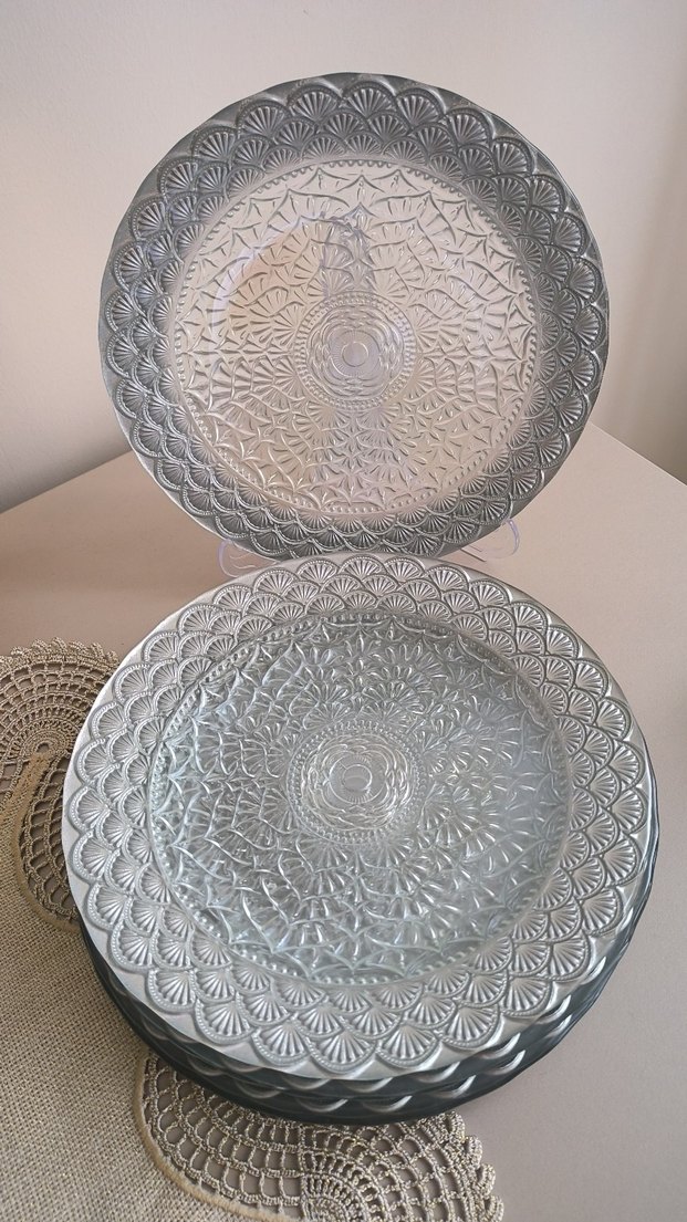 Gri Nakışlı pasta tabakları - Görsel 4