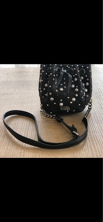 Karl Lagerfeld Taşlı Mini Kese Çanta - Görsel 5