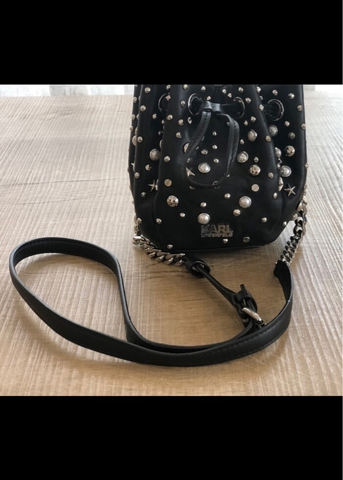 Karl Lagerfeld Taşlı Mini Kese Çanta - Görsel 5