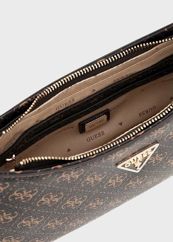 Guess Kahverengi Desenli Omuz Çantası - Görsel 5