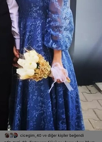 Zühre Mavi elbise/abiye elbise
