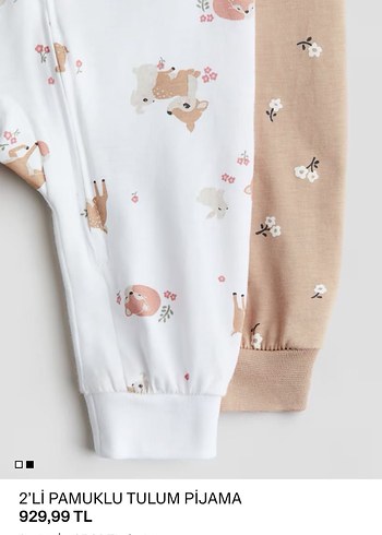 Hm 2'li Pamuklu Bebek Tulum Pijama - Fermuarlı - Görsel 2