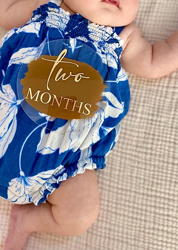 GAP Mavi Desenli Bebek Kız Tulum ve Şapka - Görsel 3