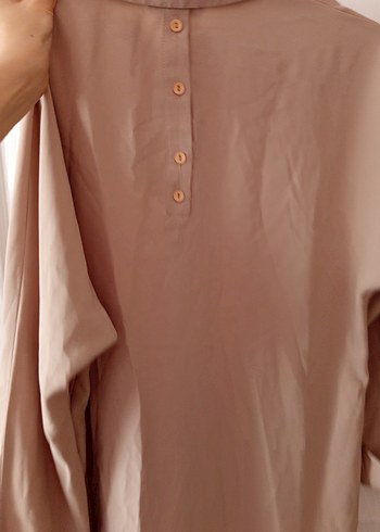 Bej Uzun Kollu Kadın Bornoz - Görsel 4