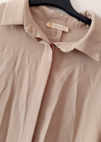 Bej Uzun Kollu Kadın Bornoz - Görsel 2