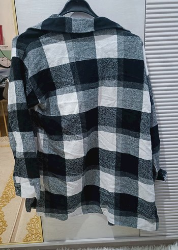 Gri Ekose Pamuklu Kadın oduncu Gömlek - Görsel 2