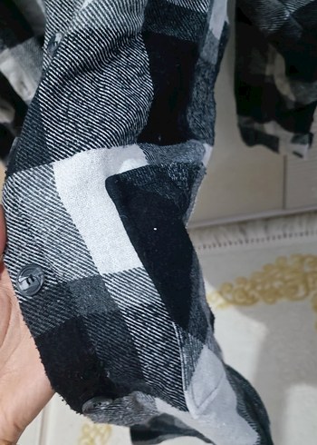 Gri Ekose Pamuklu Kadın oduncu Gömlek - Görsel 3