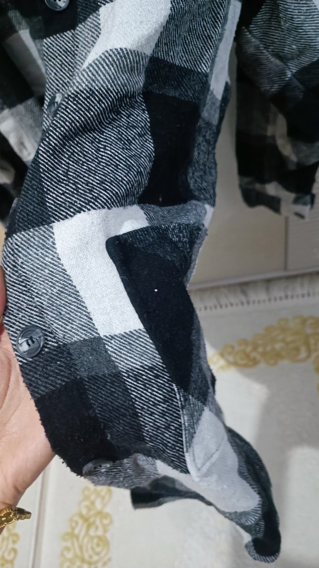 Gri Ekose Pamuklu Kadın oduncu Gömlek - Görsel 3