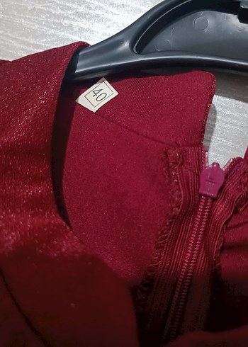 Bordo Drapeli Uzun Abiye Elbise - Görsel 5