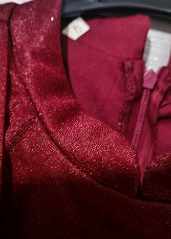 Bordo Drapeli Uzun Abiye Elbise - Görsel 4