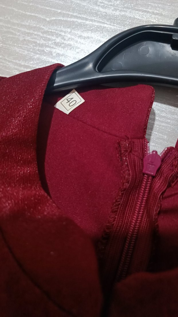 Bordo Drapeli Uzun Abiye Elbise - Görsel 5