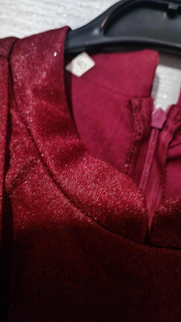 Bordo Drapeli Uzun Abiye Elbise - Görsel 4