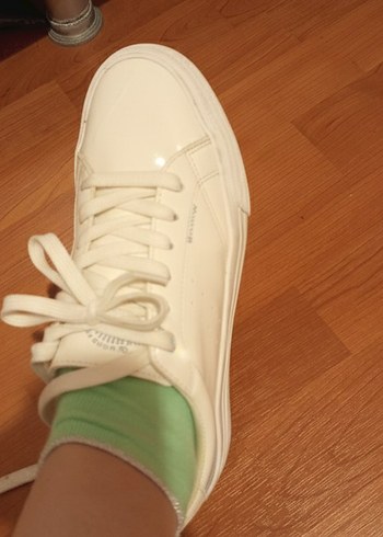 Bej Bağcıklı Kadın Spor Ayakkabı - Görsel 3