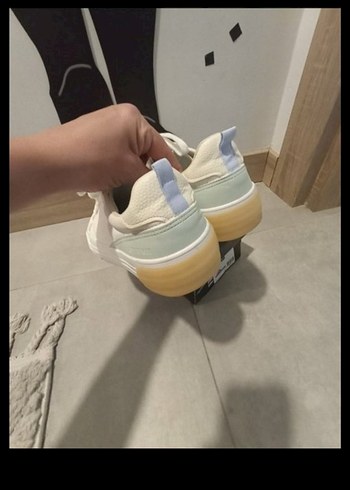 Bej Bağcıklı Kadın Spor Ayakkabı - Görsel 5