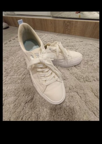 Bej Bağcıklı Kadın Spor Ayakkabı - Görsel 4