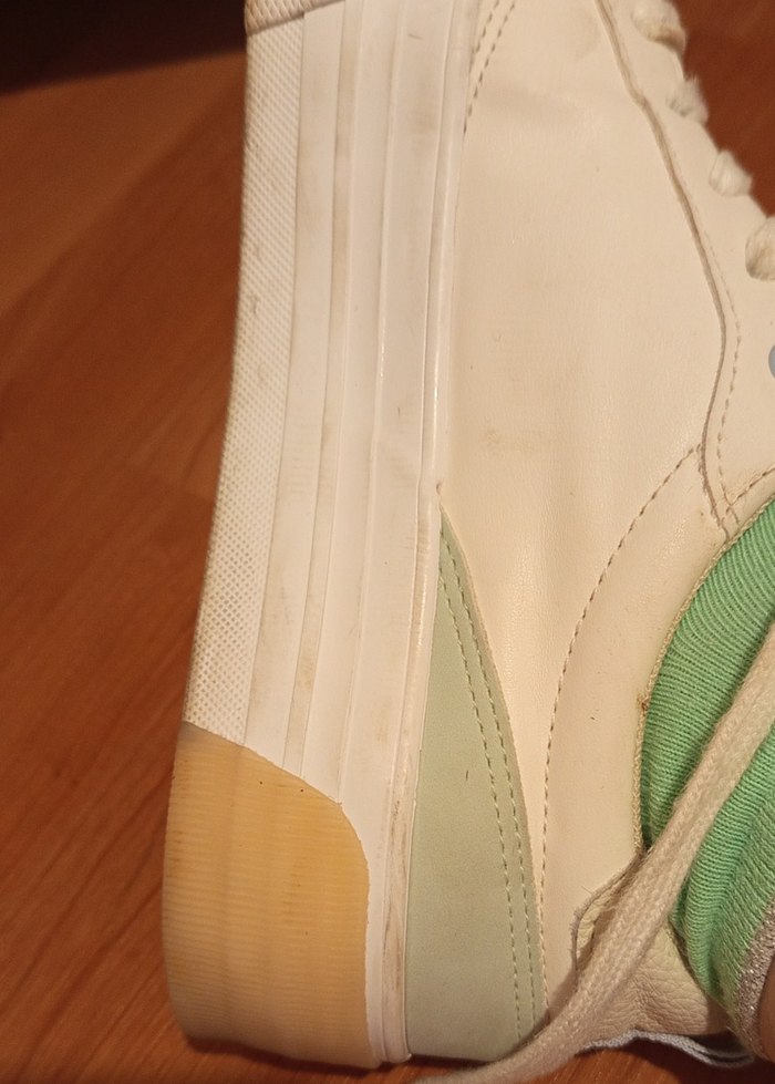 Bej Bağcıklı Kadın Spor Ayakkabı - Görsel 2