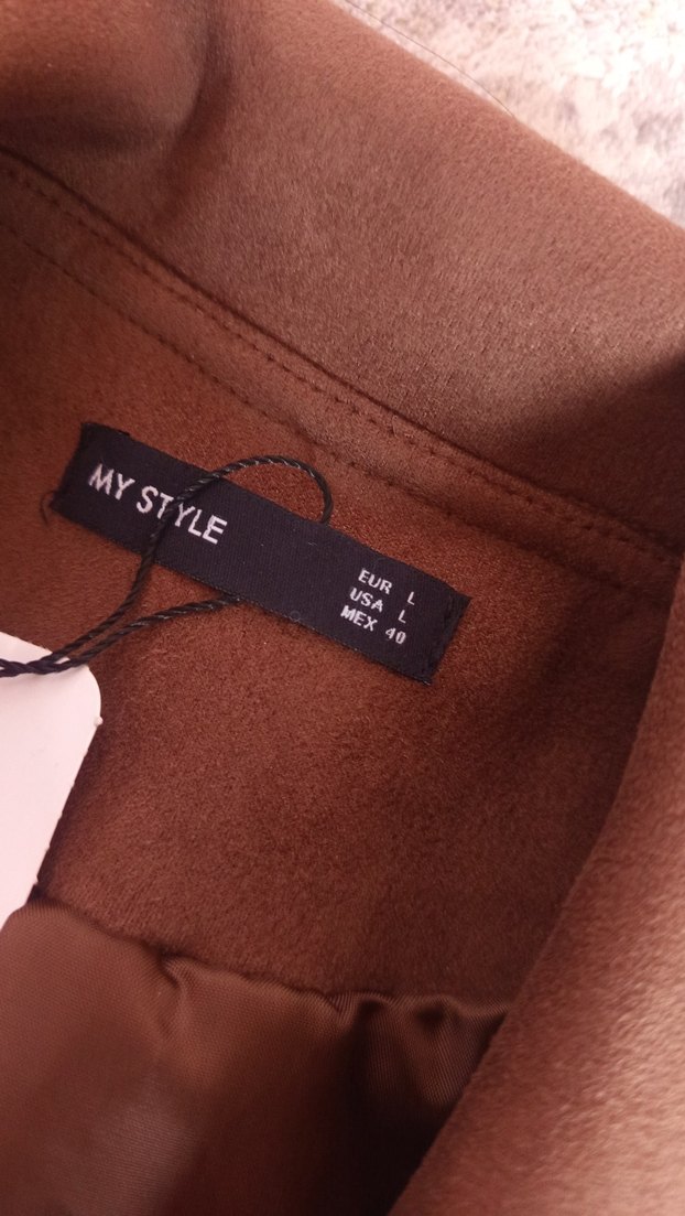 Düğmeli Kahverengi Süet Kadın Kaban ceket - Görsel 4