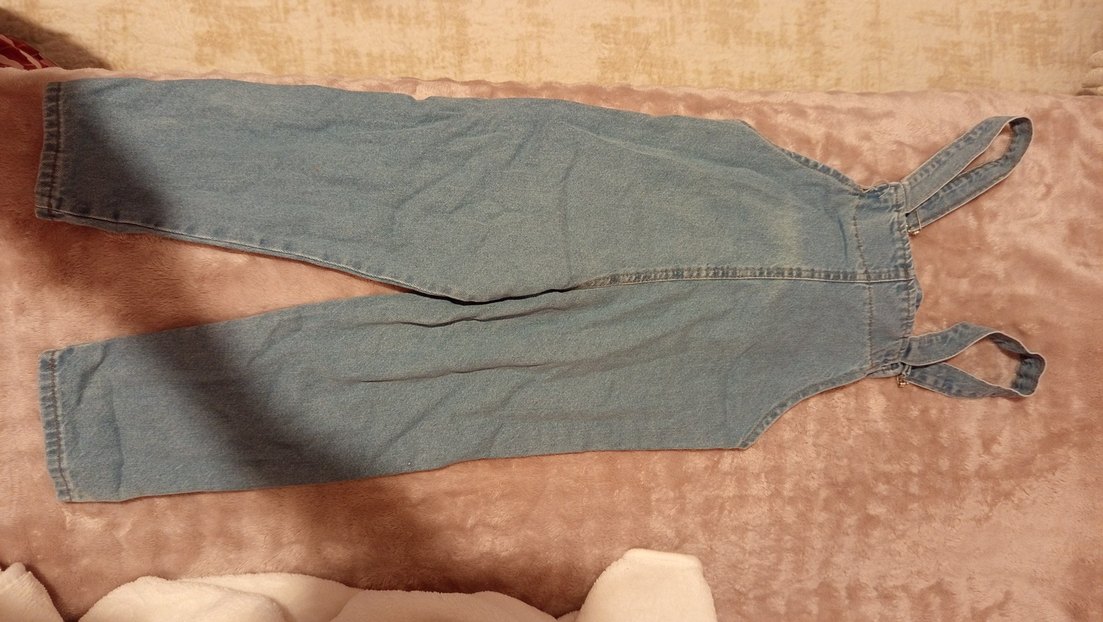 Kız erkek Çocuk Kot Tulum Ayıcıklı Cep - Görsel 4