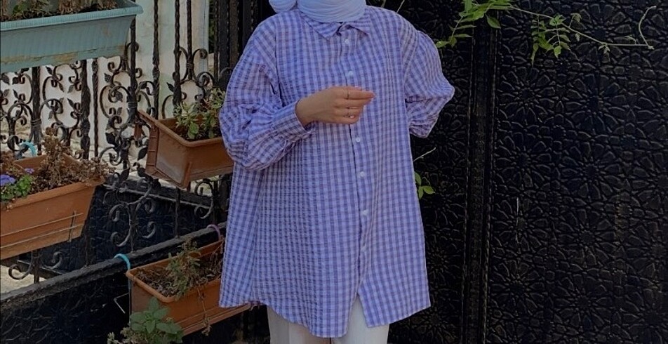 Diğer Hooops Mor Kareli Gömlek
