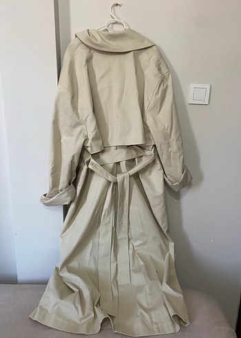 Bej Uzun Süet Kadın Trençkot - Görsel 7