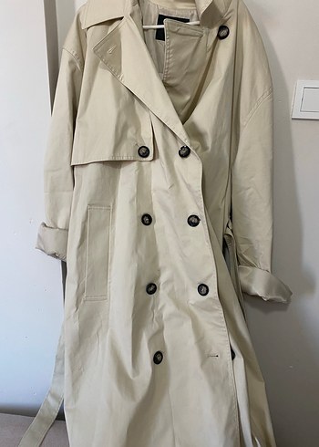 Bej Uzun Süet Kadın Trençkot - Görsel 8