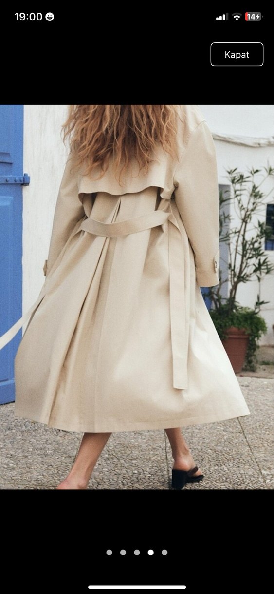 Bej Uzun Süet Kadın Trençkot - Görsel 4