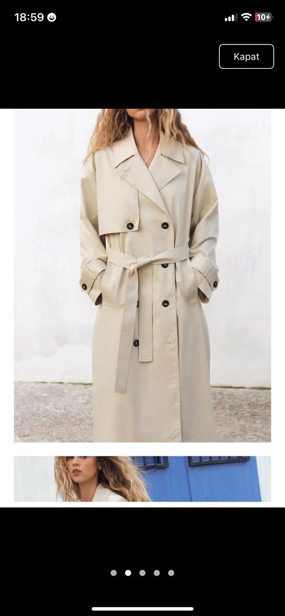 Bej Uzun Süet Kadın Trençkot - Görsel 2