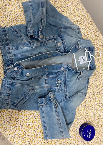 Açık Mavi Bağcıklı Rahat Denim Ceket - Görsel 2