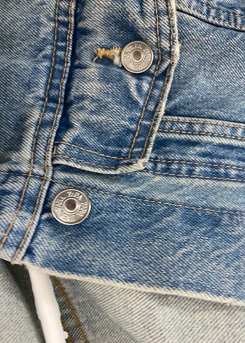 Açık Mavi Bağcıklı Rahat Denim Ceket - Görsel 5