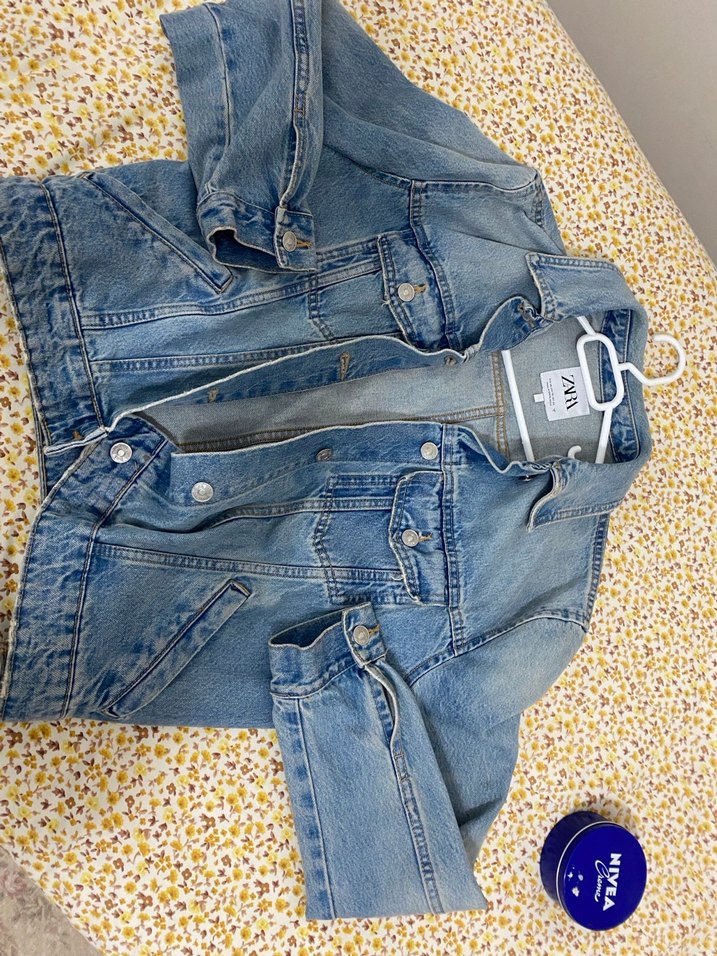 Açık Mavi Bağcıklı Rahat Denim Ceket - Görsel 2