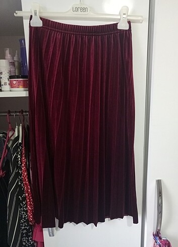 BORDO KADİFE ETEK