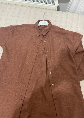Kahverengi Kadın Gömlek - Görsel 3