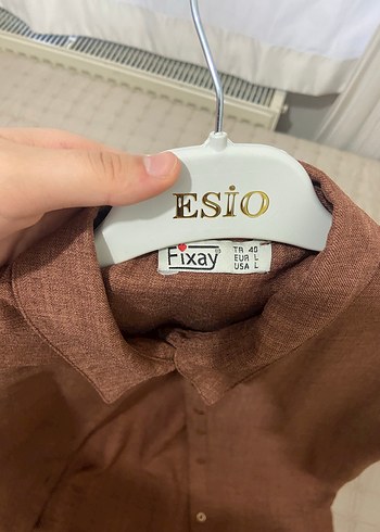 Kahverengi Kadın Gömlek - Görsel 4