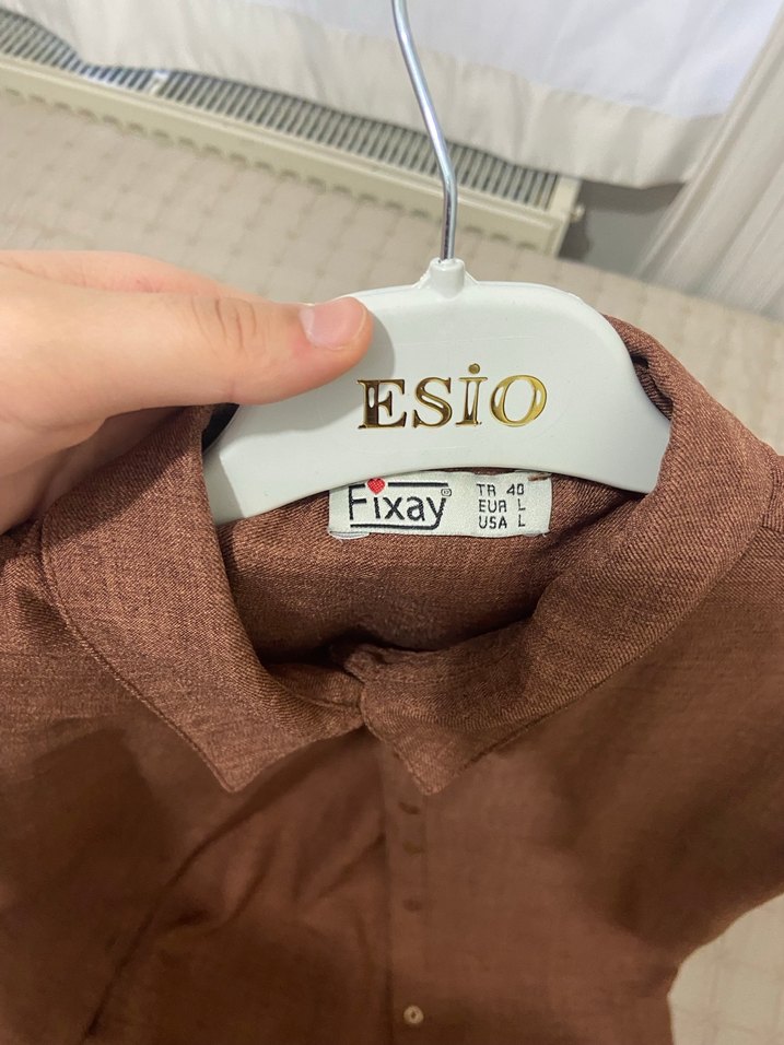 Kahverengi Kadın Gömlek - Görsel 4