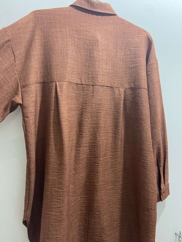 Kahverengi Kadın Gömlek - Görsel 2